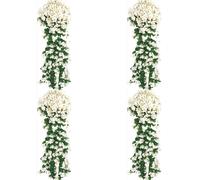 TEMU 4pcs Flores Artificiales Colgantes de , Flores Colgantes Falsas, Violetas, , Enredaderas, Guirnaldas de Flores, Jardines Interiores y Exteriores, Patios, , , Decoraciones para el Hogar ()