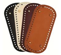 TEMU 4pcs Fondos de Bolsa Tejidos a DIY, Placas de Base de Cuero Sintético con Herrajes de Crochet para Accesorios de Tejido y Costura, 3.93x8.66 Pulgadas