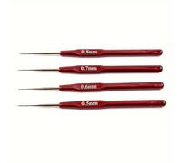 TEMU 4pcs Gancho de ganchillo Herramienta de trenzado de cabello, 0.5/0.6/0.7/0.8mm Agujas Ganchos Kit de dreadlock Para Trenzar Dreadlocks
