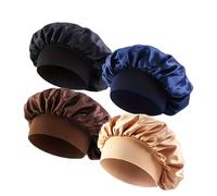 TEMU 4pcs Gorros de Punto de Satén Suaves y Acogedores - Banda Ancha Elástica para un Sueño por , Protección del Cabello y Cuidado Cabelludo - Talla Única, Ligeros, Transpirables y Fáciles de Usar