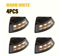 TEMU 4pcs Luz Solar Inteligente para Escalones, Luz de Patio por Inteligencia Artificial, Se Apaga Automáticamente y se Nocturnamente, Luz de Suelo para Jardín, o Porche, Decoración