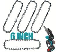 TEMU 4pcs Mini Cadena de Sierra de Repuesto, Cadenas para Motosierra Portátil Inalámbrica, Cadenas de Sierra de Acero al Carbono Duraderas para Tijeras de Podar y Corte de Madera de 6 Pulgadas