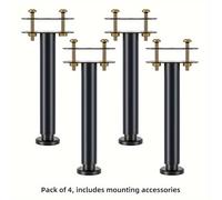 TEMU 4pcs Patas de Cama Ajustables de Resistencia - Soporte de Metálico de Base Ancha, Soporte Mejorado para una Mayor Estabilidad