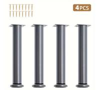 TEMU 4pcs Patas de Muebles Metálicas Ajustable, Pies de Soporte para Instalación DIY para Armarios, Sofás, Camas - Piezas de Repuesto para Mejoras del Hogar