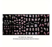 TEMU 4pcs Pegatinas de Uñas de de en Relieve 5D - Autoadhesivas, Calcomanías con Acabado para Manicura y Pedicura Fácil DIY