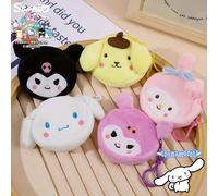 TEMU ¡5! Carteras pequeñas de peluche portátiles de Sanrio, Hello Kitty, My Melody y otros 5 estilos, /bolsa para auriculares/bolsa para llaves tres en uno