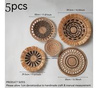 TEMU 5 cestas decorativas tejidas a para colgar, diseño bohemio con formas circulares y calados, ideales para . Cestas de estante