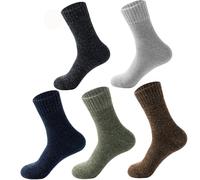 TEMU 5 de calcetines cálidos para hombre - Cómodos y cálidos, ideales para senderismo y pesca | Poliéster transpirable | Lavar en máquina