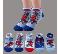TEMU 5 de Calcetines de Dibujos Animados de Spider-Man de Marvel | Calcetines Cortos y Tobilleros para Niños, con Elastano, para Usar en Todas