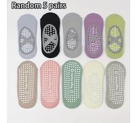 TEMU 5 de calcetines de yoga para mujer, diseñados para principiantes, con silicona antideslizante para fitness en interiores, baile y pilates