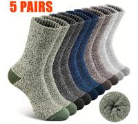 TEMU 5 de Calcetines Térmicos para Hombres, calcetines gruesos invernales para hombres y mujeres, calentadores térmicos unisex, ideales para senderismo o pesca. Regalo en Navidad
