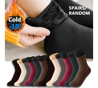 TEMU 5 de Calcetines Térmicos Unisex Ultra Calientes - Suaves, Transpirables y Elásticos de Media Pantorrilla, Adecuados para Frío, en Colores .