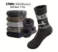 TEMU 5 de Calcetines Unisex de Invierno con Diseño de , Felpa Gruesa, Textil Acolchado, Agujas Gruesas, , Color Cielo, Media Caña, Súper Gruesos, de Lana, con Diseño de Llamas Pequeñas