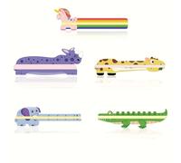 TEMU 5 Guías de lectura y marcapáginas con temática de animales coloridos | Material de PVC, ideal para profesores y disléxicos para reducir el estrés visual