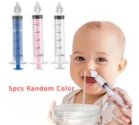 TEMU 5 limpiadores na para bebés | Irrigador nasal de silicona para niños y bebés, 10 ml, disponible en colores aleatorios: , Transparente