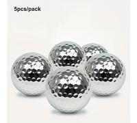 TEMU 5-Pack HT-20 Pelotas de Golf Plateadas , Capa de Goma, de Edad para Adultos, Pelotas de Golf de Práctica Duraderas para Golfistas