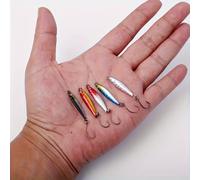 TEMU 5-Pack Mini Jig Señuelo de Pesca con Pintura Láser de Reflexión, Estructura de Aleación de y Hierro, Color , Adecuado para Trucha, Pez Aguja, Pesca de Río