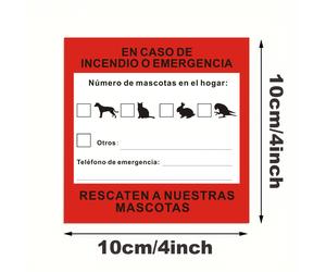 TEMU 5 pegatinas de para mascotas, pegatinas de ventana de rescate en español para emergencias, Salva a nuestros gatos/perros, los bomberos la desde o , 4X4 pulgadas