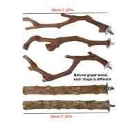 TEMU 5 piezas Conjunto de perchas de madera natural, y de duraderas para periquitos, cotorras sol, loros y pequeñas y medianas, accesorios de jaula de pájaro resistentes a la mordedura