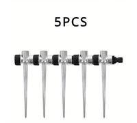 TEMU 5 Piezas de Bases para Aspersores de Aleación de Resistentes con Boquillas Ajustables - Conexión Tipo Enchufe, Estacas de Riego Antiviento para Jardín y Césped (), Regadores para Césped