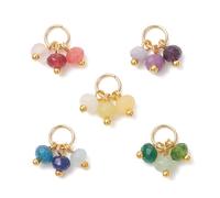 TEMU 5 piezas de colgantes de de piedra natural facetada mezcladas con anillos para colgar, adiciones de joyería para collar/pendientes de mujer, materiales hechos a