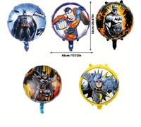 TEMU 5 piezas de globos temáticos de Liga de la Justicia, Batman/Superman, adecuados para fiestas, , reuniones familiares y decoraciones festivas.
