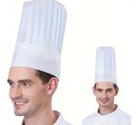 TEMU 5 piezas de gorros de chef desechables blancos - Diseño de no tejido, y duradero para cocinas domésticas, restaurantes y hoteles - Accesorios esenciales para chefs y suministros de cocina