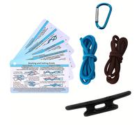 TEMU 5 piezas de kit de nudos para y , 5 tarjetas de nudos con 1 clip organizador, 1 gancho de , 2 piezas de cordaje - 20 nudos comunes para y vela.