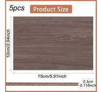TEMU 5 piezas de madera contrachapada de nogal, que miden 10X15 cm y tienen 0.3 cm de grosor, adecuadas para corte y grabado láser, madera artesanal, pirograbado y modelos arquitectónicos