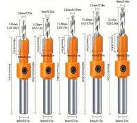 TEMU 5 piezas HSS Juego de brocas avellanadoras para carpintería, vástago de 8 mm, tamaños cónicos de 2,8 a 4,0 mm, brocas avellanadoras para tornillos, herramientas de perforación y de agujeros