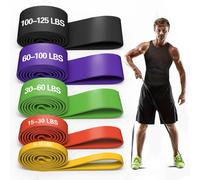 TEMU 5 piezas/juego de bandas de resistencia para ejercicios | Material TPE, color mezclado, anti-rotura, nivel de tensión , para hombres y mujeres