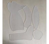 TEMU 5 piezas/juego de plantillas de acrílico minimalistas para ratón - Plantilla de artesanía DIY transparente para proyectos de costura, patrones de colcha, herramientas de colcha