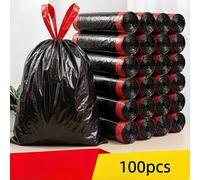 TEMU 5 rollos de 100 bolsas de basura engrosadas a prueba de fugas con cordón para cocinas domésticas, cierre automático, bolsas de plástico de limpieza resistentes a desgarros y fugas