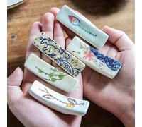 TEMU 5 soportes de cerámica para palillos con diseño floral - Organizador de cocina duradero ahorra para mesa de comedor, para restaurantes y uso doméstico