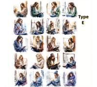 TEMU 5 tipos a elegir: pegatinas para lectura, chicas, serie de libros retro, diario, junk journal, scrapbooking, álbum de fotos, manualidades de bricolaje, kit de papelería, accesorios y suministros