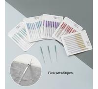 TEMU 50 Aguja de costura industrial multicolor, adecuado para tejidos elásticos, diseño anti-salto, color //verde/azul/, costura de precisión, aguja anti-salto, herramientas de costura de calidad.