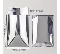 TEMU 50 Bolsas de Regalo Autoadhesivas Plateadas Brillantes - Bolsas de Aluminio Opacas, Adecuadas para Proteger Tarjetas, Insignias y Tarjetas Bancarias para Cajas Sorpresa Ciegas Caseras