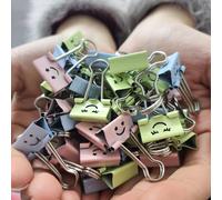 TEMU 50 clips de papel multicolores con de dibujos animados, clips de papel de acero inoxidable para archivos de oficina, clips de archivador , para organizar y hacer manualidades, estilo aleatorio