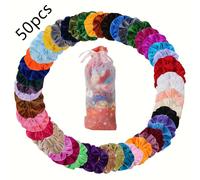 TEMU 50 Colores Terciopelo de Versión Coreana Anillo para el Cabello Simple Anillo para el Cabello de Accesorios para el Cabello de Elasticidad de Tela para la Cabeza