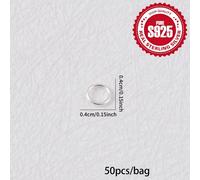 TEMU 50 conectores de anillo abierto de plata S925 925, ideales para a joyas como anillos, collares y pulseras