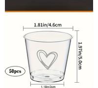 TEMU 50 Elegantes Vasos Desechables de Plástico con Forma de , 50 ml Uno, Esenciales para Fiestas de - Pequeños Vasos de Degustación Blancos , Adecuados para Café, Postres y Varios Otros