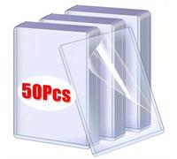 TEMU 50 Fundas Transparentes de Calidad para Cartas Kpop con Película - Soportes de PVC Gruesos de 35PT para Cargar Cartas por la Parte Superior, Adecuadas para Fotos de y Cartas de Juego