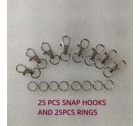 TEMU 50 Ganchos de Acero Inoxidable para Llaveros con Anillos | 25 Anillos de Pinza de Langosta y 25 Anillos Separados para Llaveros para Colgar Cuerdas