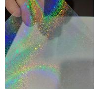 TEMU 50 Hojas de Papel Adhesivo Holográfico Estrellas de Arena 2.9×4.1 Pulgadas, Película Transparente con para Sobrepuesta y Laminado Frío en Vinilo Autoadhesivo