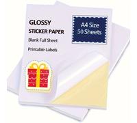 TEMU 50 Hojas de Pegatinas Brillantes y Papel Autoadhesivo A4 #Papel de Soporte para Pegatinas de Impresión y Pegatinas Adhesivas, , Secado Rápido