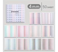 TEMU 50 Hojas de Pegatinas de Puntos Coloridos Morandi para Manualidades, Scrapbook, Cuentas a Mano, Sobres y Tarjetas
