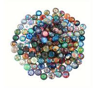 TEMU 50 piezas/bolsa de de vidrio de 10 mm para decoraciones retro, manualidades, jarrones, gemas, cuentas, de medios cabujones, suministros, cúpulas, guijarros, piedras, impresos
