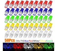 TEMU 50 Piezas Bombilla LED T10 194 para Panel de Instrumentos, Cluster de Medidores, Luz de Tablero 168 2825 US