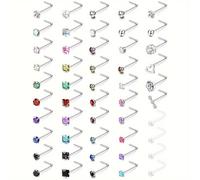 TEMU 50 Piezas de Aros Nasales Hipoalergénicos DAI JY - Piercings de L 20G con Piedras CZ, Opciones Multicolor para Hombres y Mujeres, Regalo de San Valentín, Joyería para Uso Diario y Especiales