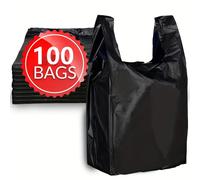 TEMU 50/ piezas de bolsas plásticas negras - 12,6" x 20,47" (32 cm x 52 cm) - Material PE duradero para limpieza en el hogar, al y en hoteles